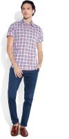 ColorPlus Men's Checkered Casual Red Shirt