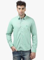 Crimsoune Club Green Solid Slim Fit Casual Shirt