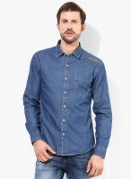 Ed Hardy Blue Slim Fit Denim Shirt