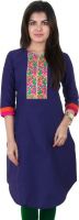 Estyle Casual, Festive Printed Women's Kurti(Blue)