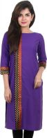 Estyle Casual, Festive Printed Women's Kurti(Purple)