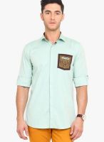 Exitplay Green Regular Fit Casual Shirt