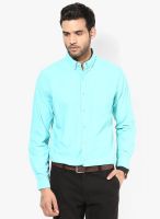Fame Forever By Lifestyle Aqua Blue Regular Fit Casual Shirt