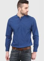 Fame Forever By Lifestyle Blue Slim Fit Casual Shirt