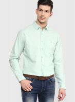 Fame Forever By Lifestyle Green Slim Fit Casual Shirt