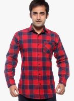 Fifty Two Red Check Regular Fit Casual Shirt