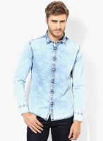 Flying Machine Blue Slim Fit Denim Shirt