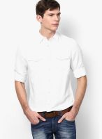 Gas White Slim Fit Casual Shirt