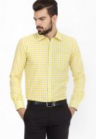Genesis Checks Yellow Casual Shirt