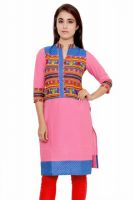 GMI Casual Printed Women's Kurti(Pink)