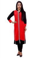 GMI Casual Solid Women's Kurti(Red)