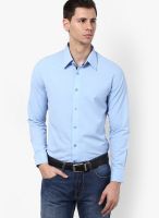I Know Solid Blue Casual Shirt