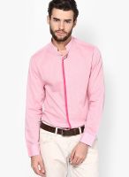 I Know Solid Pink Casual Shirt