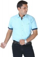 Ignu Men's Checkered Casual Light Blue Shirt