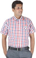 Ignu Men's Checkered Casual Red, Blue, White Shirt