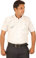 Ignu Men's Solid Casual White Shirt