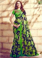 Inddus Green Printed Saree