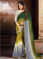 Inddus Green Printed Saree