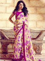 Inddus Yellow Printed Saree