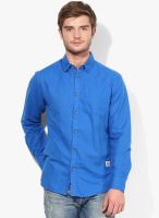 Jack & Jones Blue Solid Slim Fit Casual Shirt