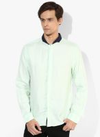 Jack & Jones Green Solid Slim Fit Casual Shirt