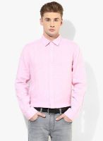 Jack & Jones Pink Solid Regular Fit Casual Shirt