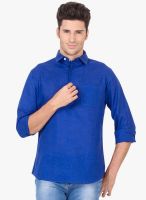 Jogur Solid Blue Casual Shirt