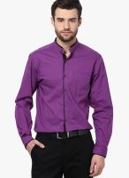 John Players Purple Slim Fit Casual Shirt