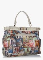 KIARA Beige Printed Handbag