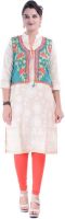 Kiswah Casual Embroidered Women's Kurti(White)