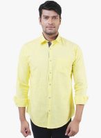 Lee Marc Yellow Solid Regular Fit Casual Shirt