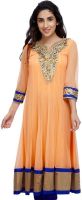 Lifestyle Retail Embellished Women's Anarkali Kurta(Orange)