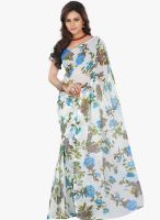 Lookslady Blue Printed Saree