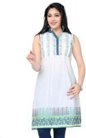 Meher Impex Casual, Festive, Party Printed, Embroidered Women's Kurti(White, Multicolor)
