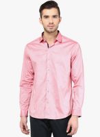 Monteil & Munero Pink Printed Slim Fit Casual Shirt