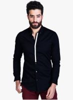 Mr Button Solid Black Shirts