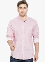 Mufti Pink Printed Slim Fit Casual Shirt