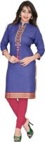 Namah Solid Women's Kurti(Blue)