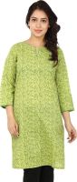 Nandhika Casual Printed Women's Kurti(Green)