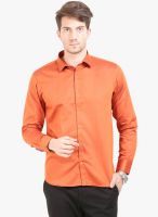 Orange Valley Orange Solid Slim Fit Casual Shirt