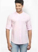 Orange Valley Solid Pink Casual Shirt