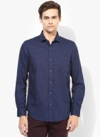 Peter England Navy Blue Slim Fit Casual Shirt