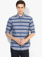 Phosphorus Indigo stripe casual shirt