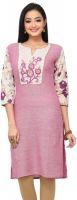 Rene Party Embroidered Women's Kurti(Pink)