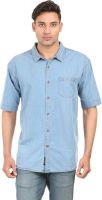 Right Shape Men's Solid Casual Denim Blue Shirt