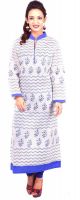 Rupanand Creations Printed Women's Straight Kurta(White)