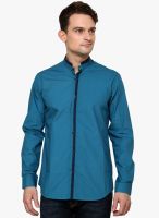 See Designs Blue Slim Fit Casual Shirt