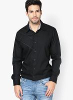 See Designs Solid Black Casual Shirt