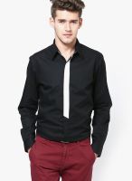 See Designs Solid Black Casual Shirt