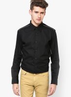 See Designs Solid Black Casual Shirt
